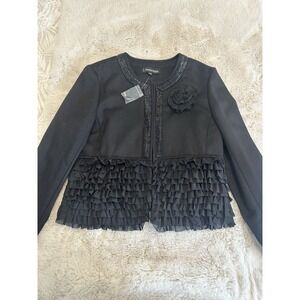 Elegant J. Peterman black jacket‎ featuring beaded trim Size S